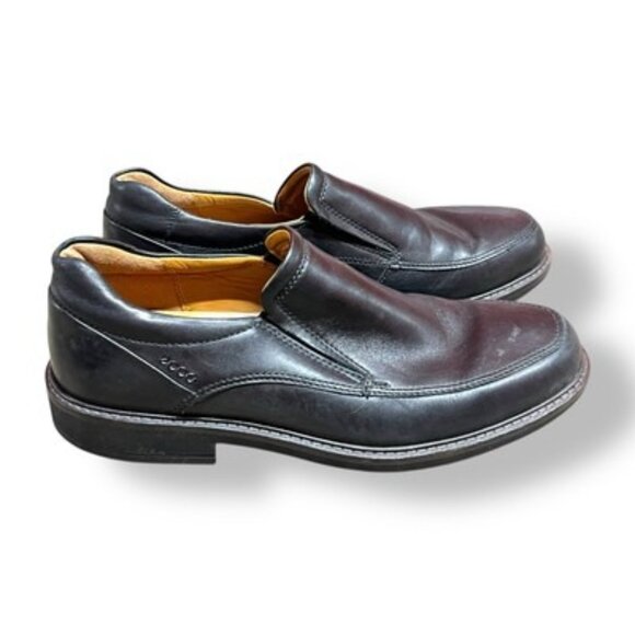 ECCO Seattle Slip On Loafers Black Leather Size 7 - Picture 3 of 5